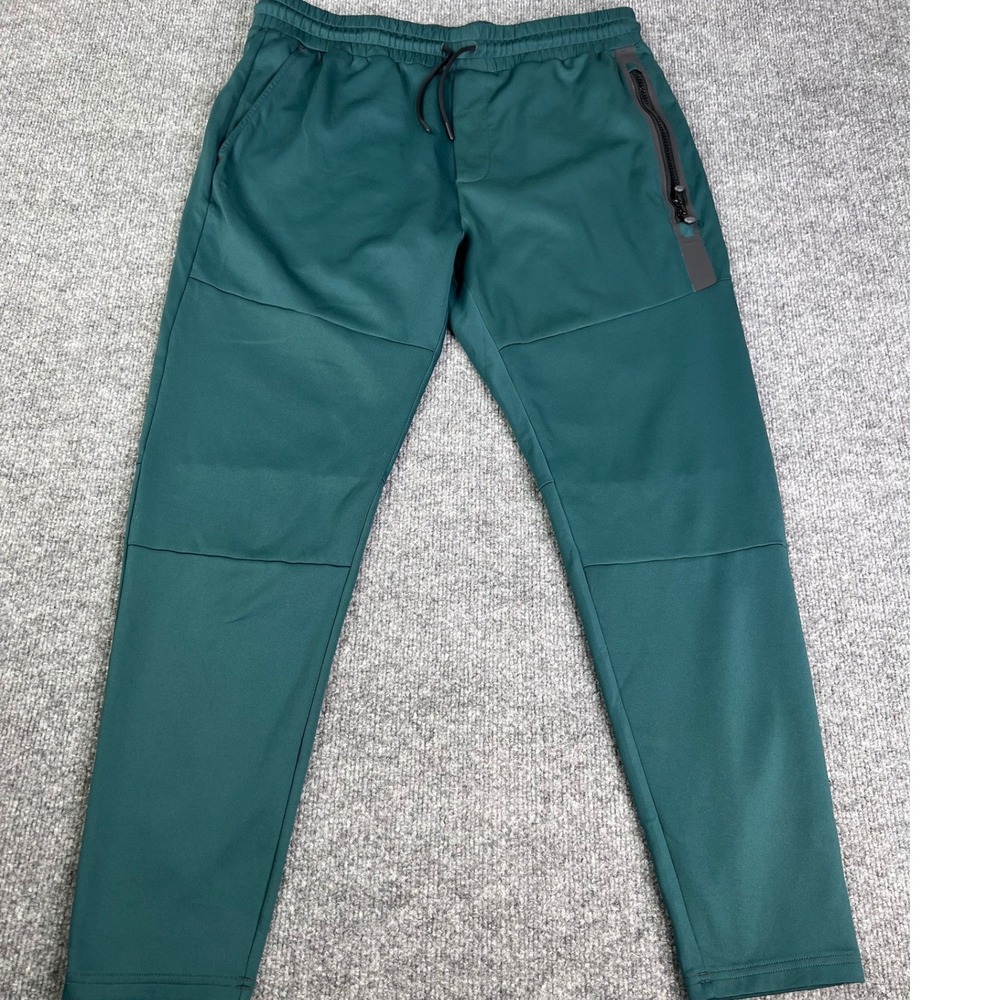 Greyson Joggers Mens L Green Athletic Training Sweatpants Wolf Logo Pockets